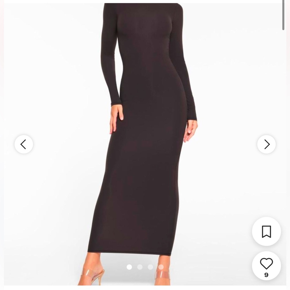 Skims Fits Everybody Crew Neck Long Sleeve Dress